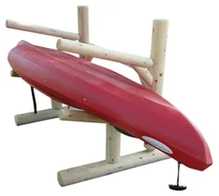 Log Kayak Rack 2-Place 1-Sided Kayak/SUP Rack Natural