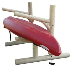 Log Kayak Rack 2-Place 1-Sided Kayak/SUP Rack Canyon Brown