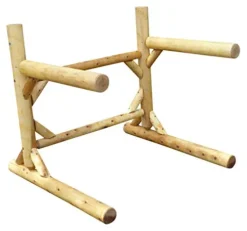Log Kayak Rack 2-Place 1-Sided Heavy Kayak/Canoe Rack Natural