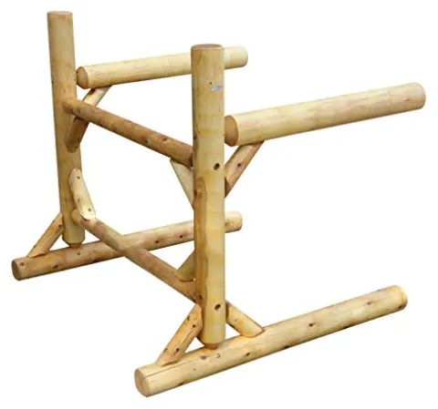 Log Kayak Rack 2-Place 1-Sided Heavy Kayak/Canoe Rack Canyon Brown