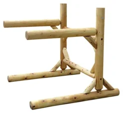 Log Kayak Rack 2-Place 1-Sided Heavy Kayak/Canoe Rack Canyon Brown