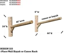 Log Kayak Rack 1-Place Wall Kayak/Canoe Rack Canyon Brown