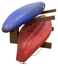 Log Kayak Rack Recycled Poly Kayak Rack Weatherproof Storage System Nutmeg Brown