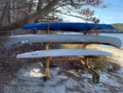 Log Kayak Rack Sunfish Sailboat and Canoe/Kayak Boom Rack Unfinished