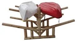 Log Kayak Rack 2-Sunfish Sailboat + 2 Canoes or Kayaks Canyon Brown
