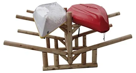 Log Kayak Rack 2-Sunfish Sailboat + 2 Canoes or Kayaks Canyon Brown