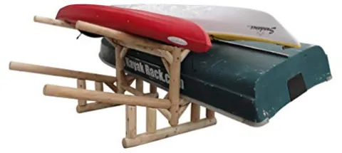 Log Kayak Rack 2-Sunfish Sailboat + 2 Canoes or Kayaks Canyon Brown