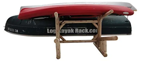 Log Kayak Rack 2-Sunfish Sailboat + 2 Canoes or Kayaks Canyon Brown