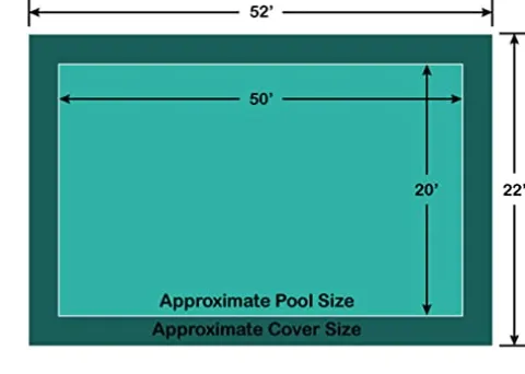 Loop – Loc 20′ x 50′ Rectangle Ultra-Loc III Solid Green In-Ground Pool Safety Cover Green