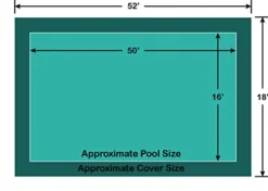 Loop-Loc 16′ x 50′ Rectangle Super Dense Mesh Pool Safety Cover Green