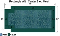 Loop-Loc Rectangle Mesh In-Ground Pool Safety Cover 25′ x 50′ with Center End Step