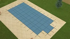 Loop-Loc Super Dense Mesh Green Safety Pool Cover – 16′ x 32′ with 4′ x 8′ Center End Steps