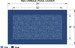 Loop-Loc Swimming Pool Cover Safety Pool Cover for Pool Size 16 x 32 Rectangle Super Dense II Mesh Blue