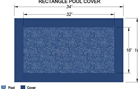Loop-Loc Swimming Pool Cover Safety Pool Cover for Pool Size 16 x 32 Rectangle Super Dense II Mesh Blue