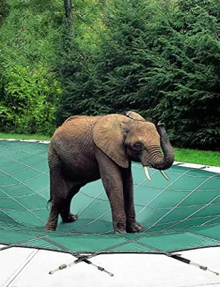 Loop-Loc Swimming Pool Cover. Safety Pool Cover for Pool Size: 20 x 50 Shape: Rectangle. Super Dense II Mesh Stock Aqua-Xtreme Mojave Brown