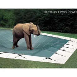Loop-Loc Swimming Pool Cover. Safety Pool Cover for Pool Size: 20 x 50 Shape: Rectangle. Super Dense II Mesh Stock Aqua-Xtreme Mojave Brown