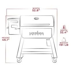 Louisiana Grills 1000 Black Label Series Portable Outdoor Bluetooth Pellet Grill Black