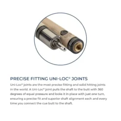 LUCASI Custom 58″ 2-Piece Pool Cue with Upgraded Low Deflection Shaft, Blue Luster Inlays, Black