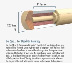 Lucasi Hybrid Custom+Hybrid Billiards Pool Cue Stick Zero Flex Kamui Tip 19oz
