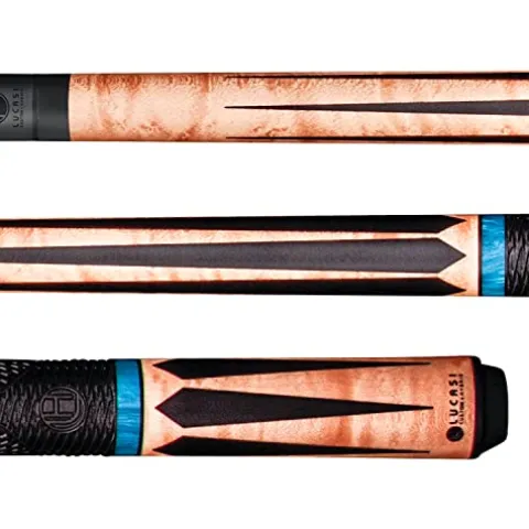 LUCASI LP30 Cue Coffee Wash-Stained Maple Birdseye 6-Point Black Points