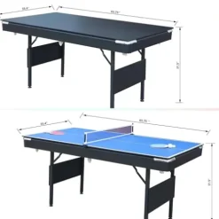 LWDUDE Upgraded 5.5 FT Portable Pool Table Blue