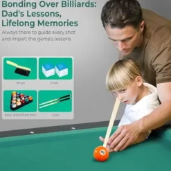 Lyromix 3-in-1 Portable Pool Table 5.5 FT for Kids, Green