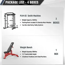 MAJOR LUTIE Fitness PLM03 All-in-One Power Cage Red