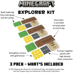 Make-A-Fort Minecraft Explorer Kit 3 Pack Brown