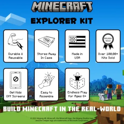 Make-A-Fort Minecraft Explorer Kit 3 Pack Brown