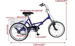 Mantis Tri-Rad Folding Adult Tricycle Blue