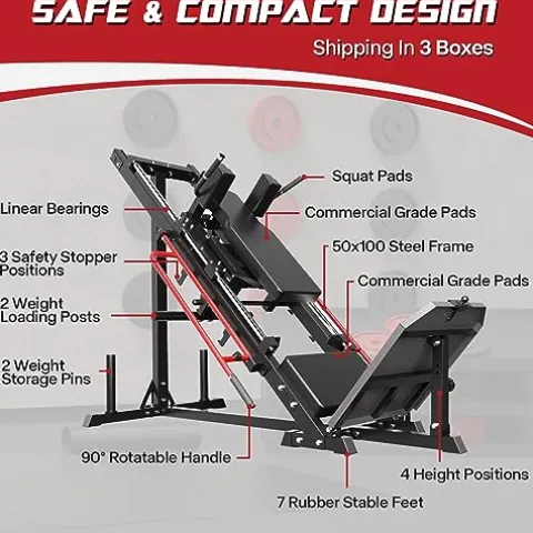 Mappding Leg Press Hack Squat Machine Red