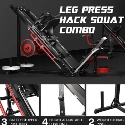 Mappding Leg Press Hack Squat Machine Red