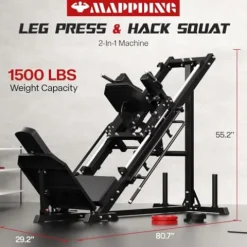 Mappding Leg Press Hack Squat Machine Black