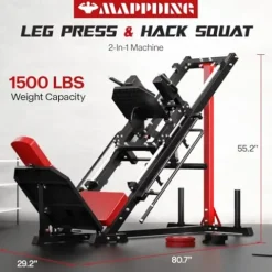 Mappding Leg Press Machine Hack Squat Equipment with Red Cushion