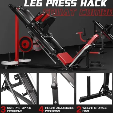 Mappding Leg Press Machine Hack Squat Equipment with Red Cushion