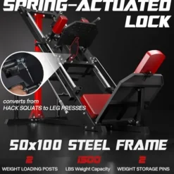 Mappding Leg Press Machine Hack Squat Equipment with Red Cushion