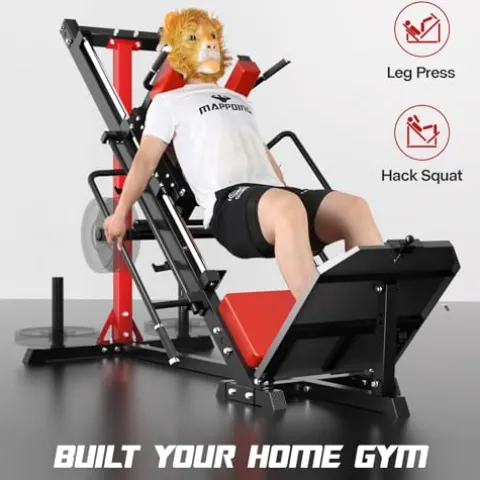 Mappding Leg Press Machine Hack Squat Equipment with Red Cushion