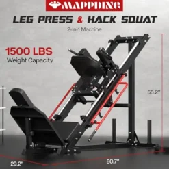 Mappding Leg Press Machine Hack Squat Equipment Red