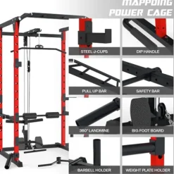 Mappding Power Cage Multi-Functional Power Rack Q2 Red