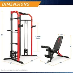 MARCY Power Cage System with Adjustable Weight Bench SM-7393 Multi