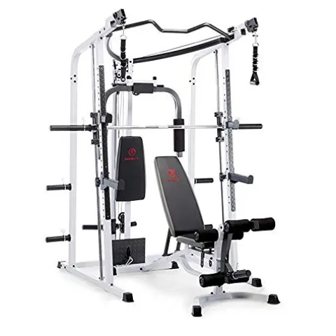 MARCY Pro Smith Cage Home Gym System White