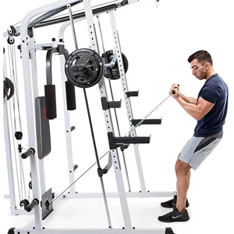 MARCY Pro Smith Cage Home Gym System White