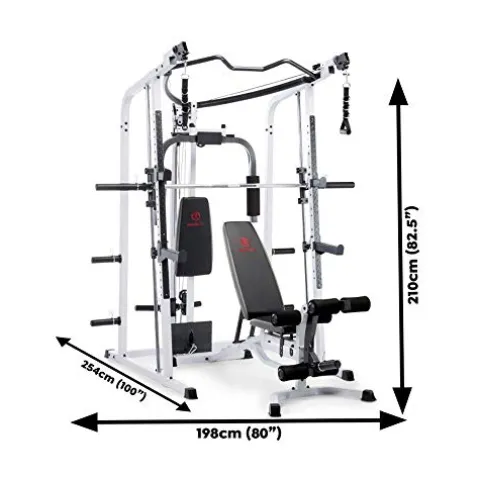 MARCY Pro Smith Cage Home Gym System White