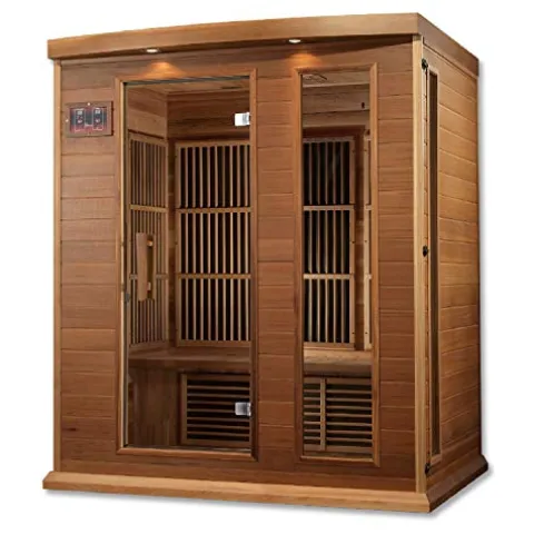 MAXXUS 3 Per Low EMF FAR Infrared Carbon Canadian Red Cedar Sauna Red