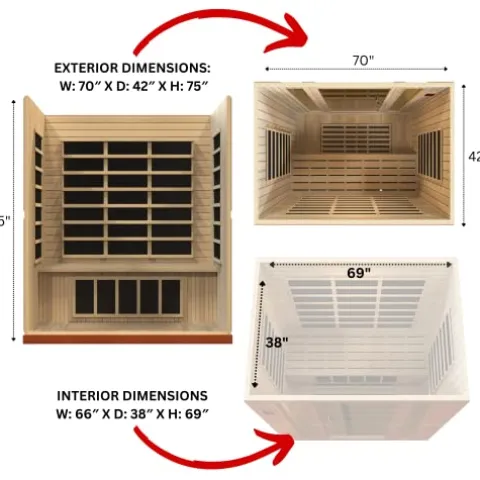 Maxxus Sauna Dynamic Bergamo 4-Person Low EMF Far Infrared Sauna