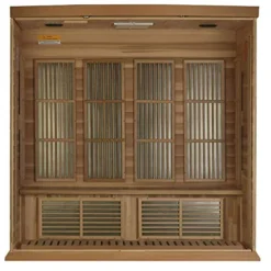 Maxxus Saunas 4 Person Low EMF FAR Infrared Carbon Canadian Red Cedar Sauna Multicolor