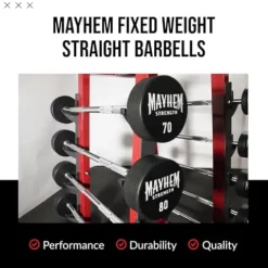 Mayhem Strength Fixed Straight Weight Barbell Set – Strength Training Equipment