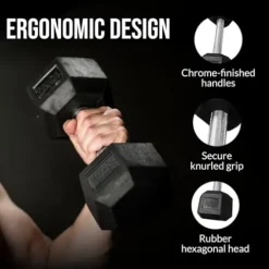 Mayhem Strength Rubber Hex Dumbbells 210lb Set Black