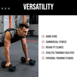 Mayhem Strength Rubber Hex Dumbbells 210lb Set Black