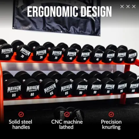 Mayhem Strength V3 Urethane Dumbbells Set 1150LB Black